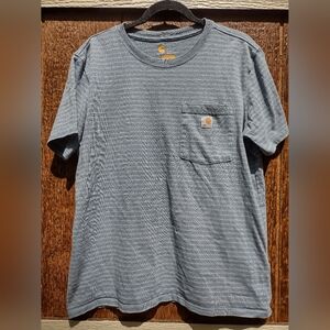 Carhartt Gray White Stripe One Pocket T Shirt Mens Large